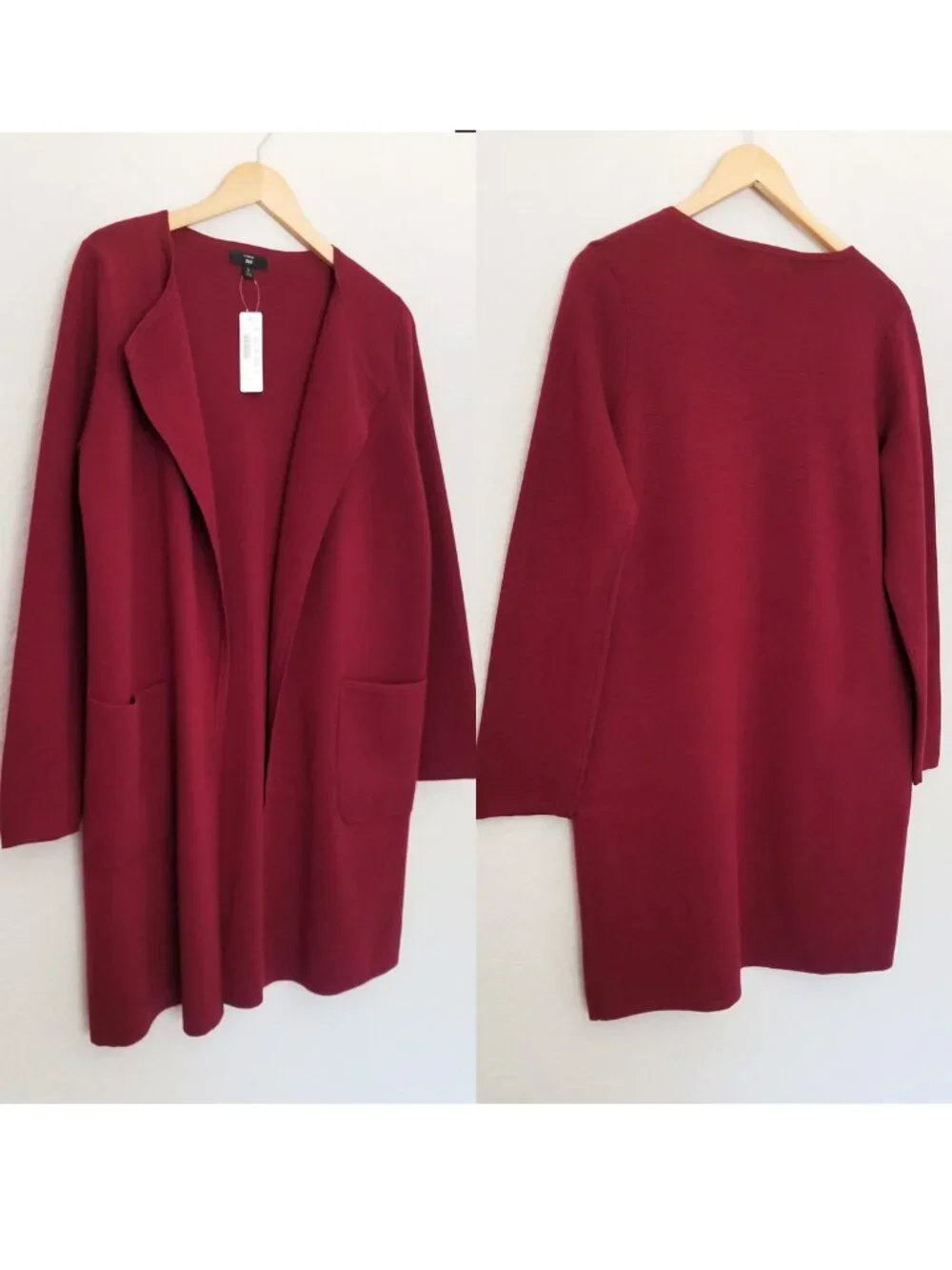NEW J. Crew 365 Juliette Open-Front Collarless Sweater Blazer in Burgundy S $158